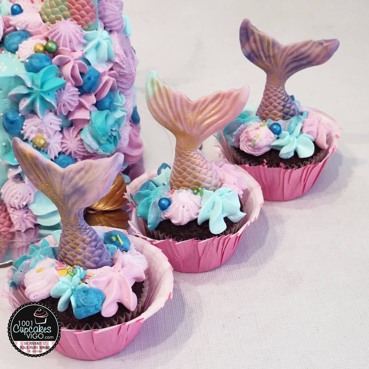 Cupcakes colas de sirena