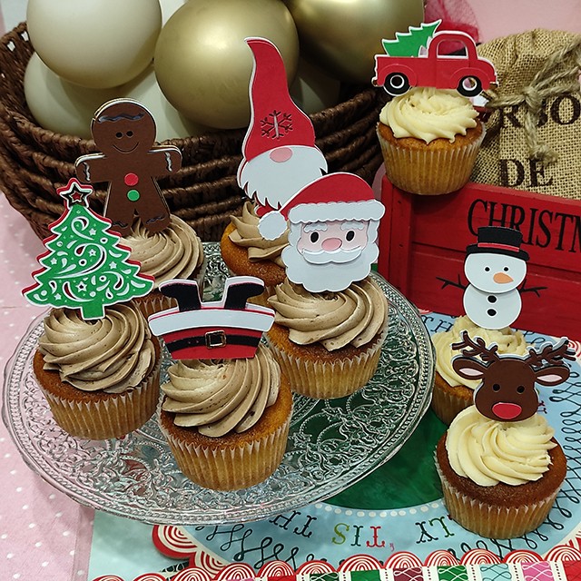 Cupcakes navideños con topper