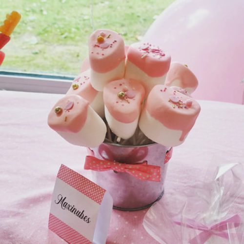 Mesa dulce flores dulces de gominola