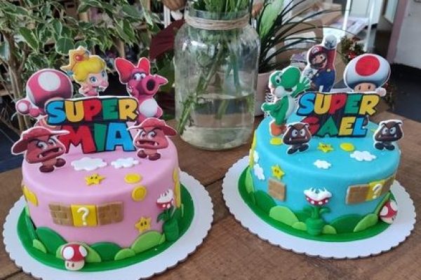 tarta de super mario niño y niña